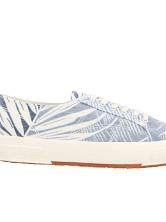 Superga Other - NWT Superga Blue White Palm Leaf Print Canvas Sneakers Men's Size 10